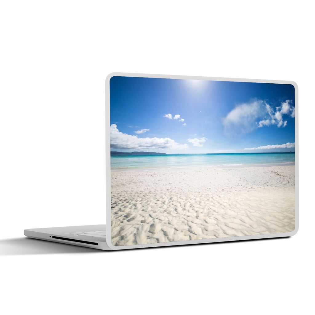 MuchoWow Laptop Aufkleber Sticker Cover Strand - Sonne - Licht 32.5x23.5 cm - Sticker für Laptop - Selbstklebend
