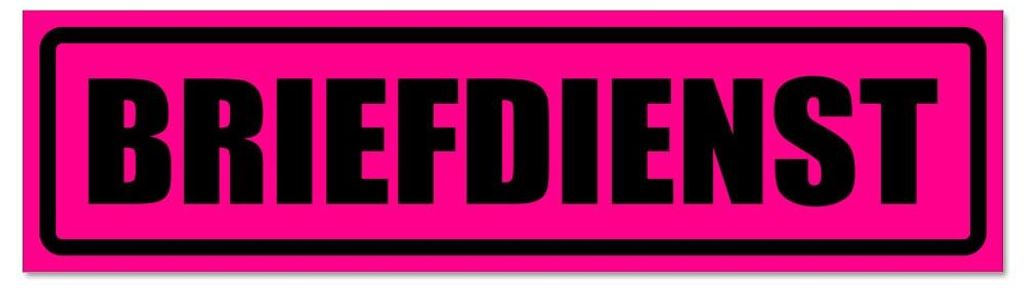 Kiwistar - Autoaufkleber - Pink - Schwarz - 60 x 16 cm - Briefdienst invertiert - Hinweis Aufkleber Sticker für Auto, Kfz, Fahrrad, PKW, LKW