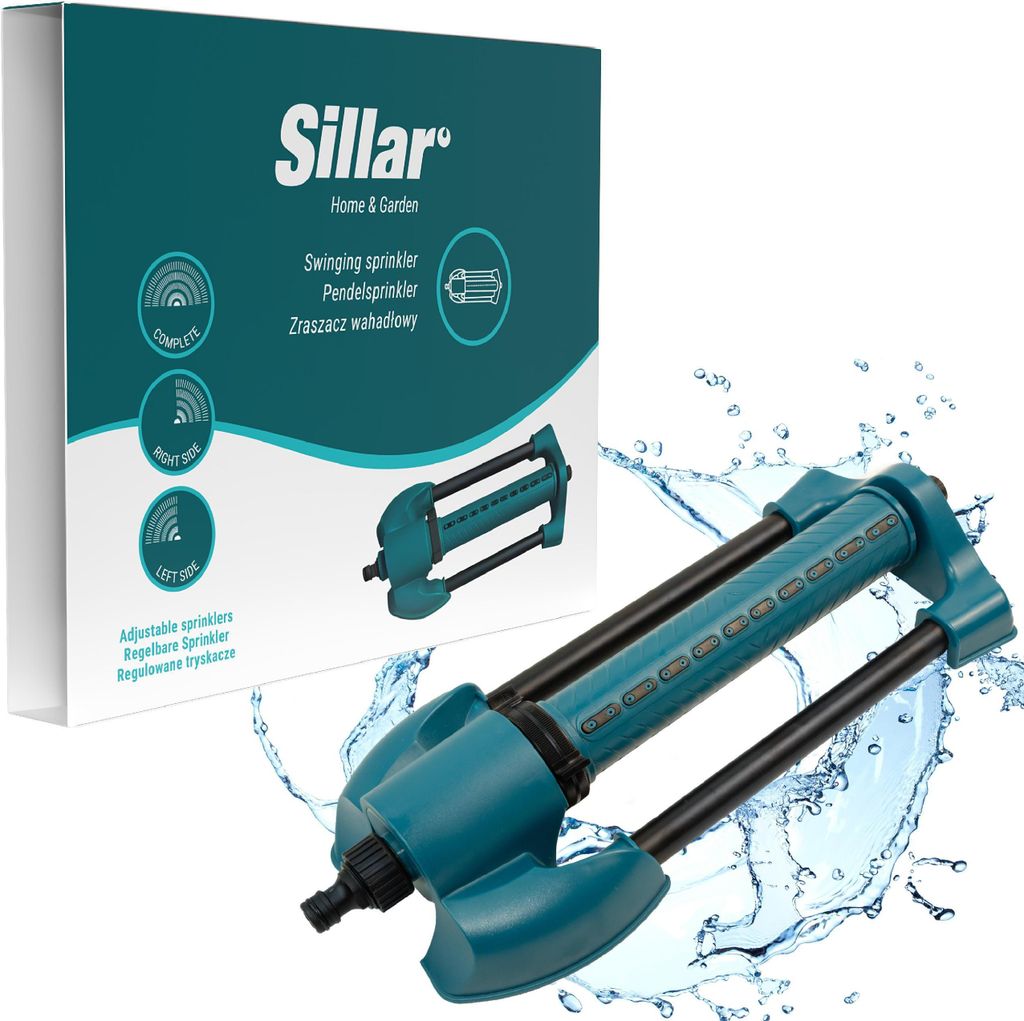 Sillar Viereckregner Bewässerung 90°-180° Universal Regner 240m², Sprinkler 20 düsen
