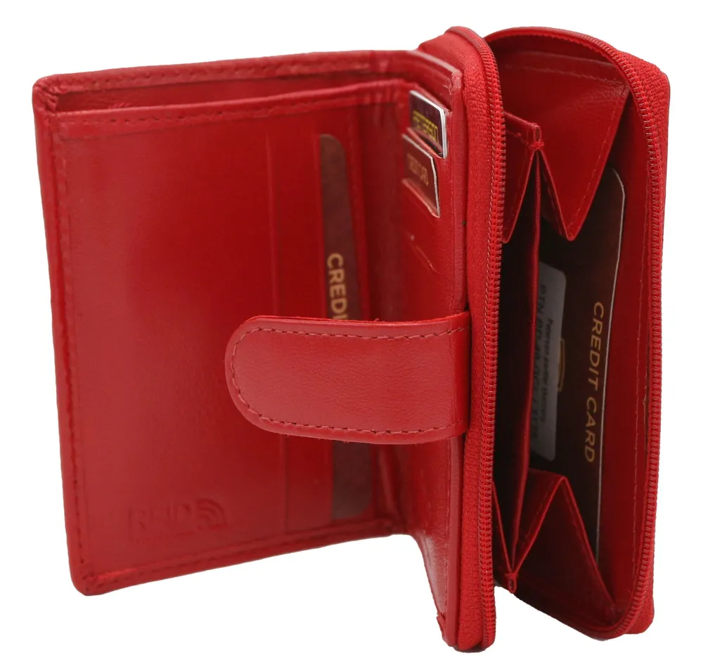 Portafoglio Peterson Riverside Donna in Vera Pelle Rossa con RFID - 2