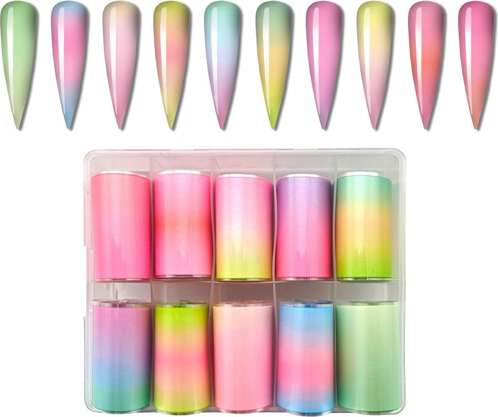 10X Transferfolie 50Cmx4Cm Ombre Farben Set