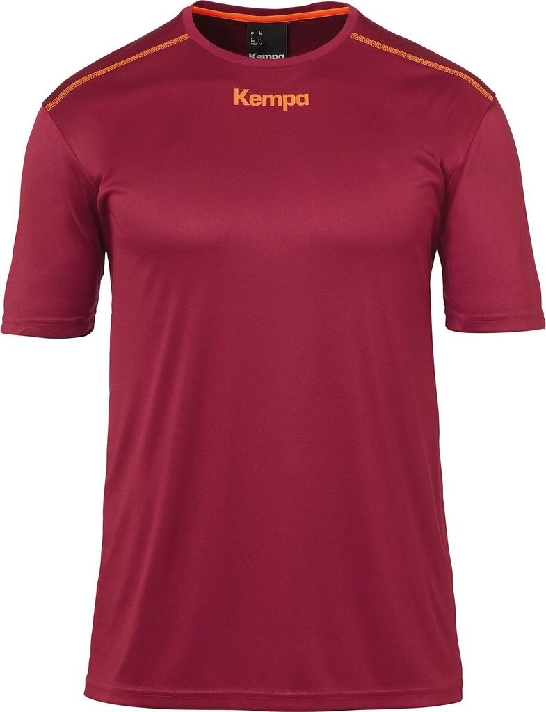 Kempa Handball Polyester Shirt Training T-Shirt kurzarm Herren dunkelrot Gr M