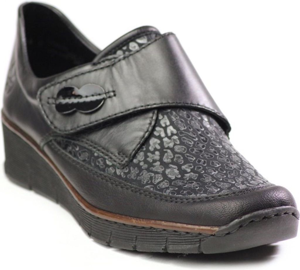 Rieker 537C0-00 - Rieker Slipper Schwarz Rieker Farbe: schwarz, Größe: 40,