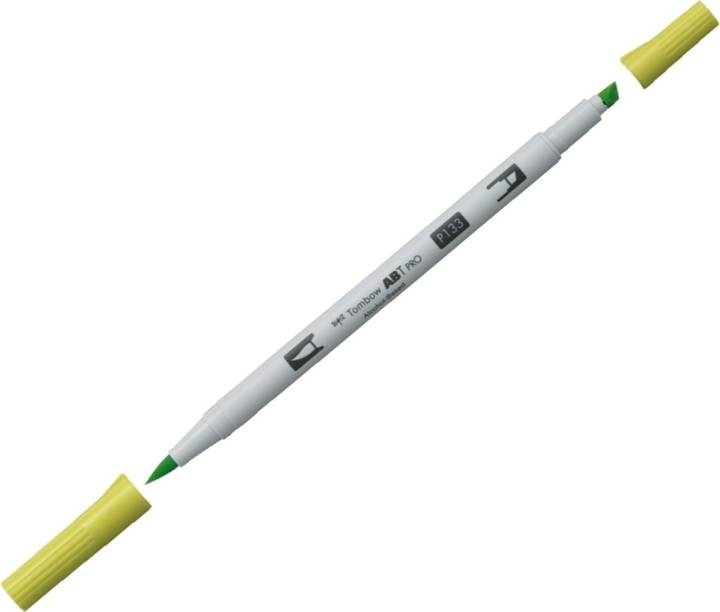 Dual-Fasermaler ABT Pro Keilspitze/Pinselspitze Alkoholbasis chartreuse Packung mit 3 Stück