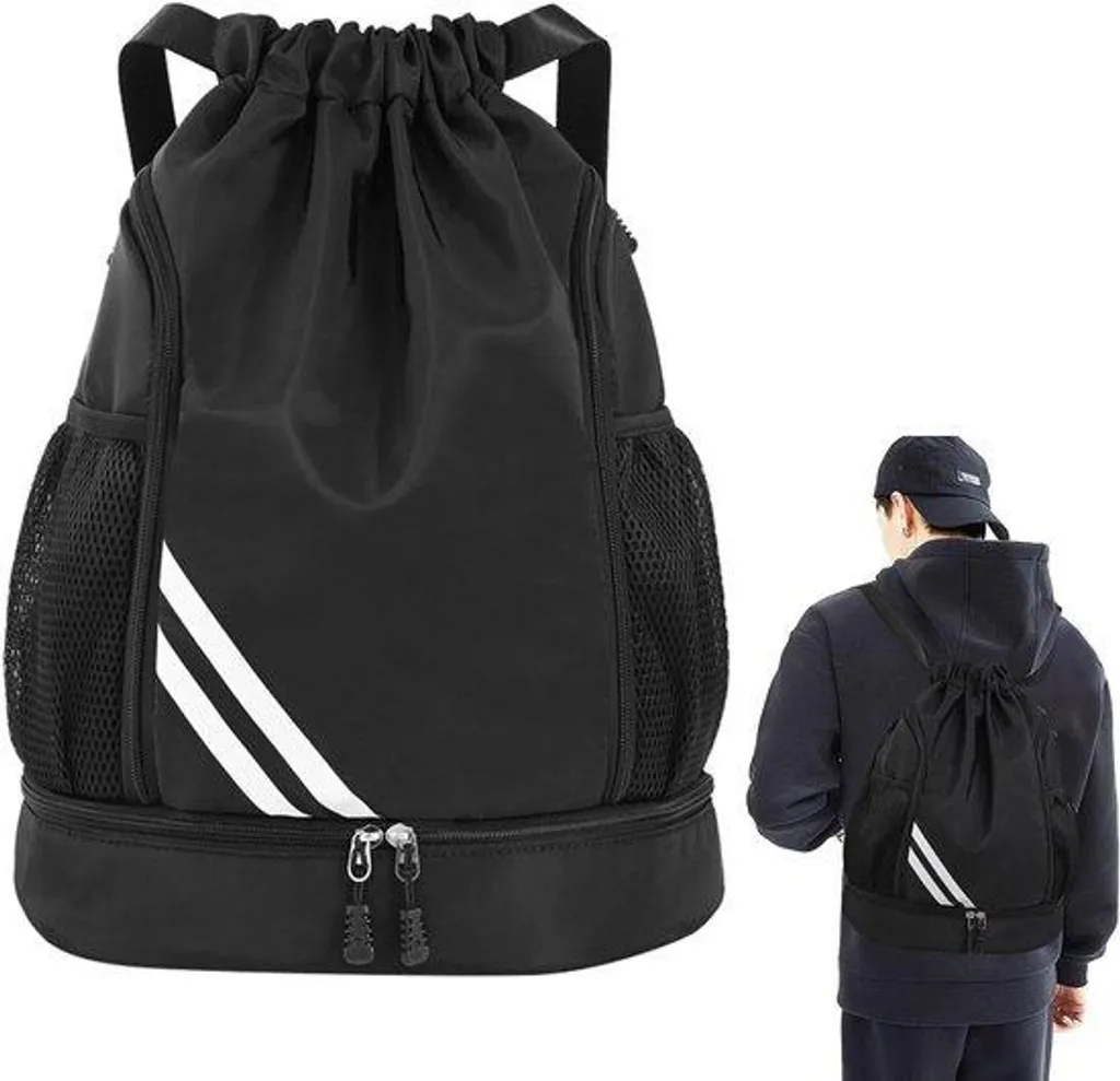 Sac de sport imperméable à cordon réglable noir ultra résistant 30L