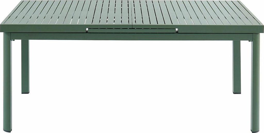 Ausziehbarer Tisch aus Aluminium mit einer Länge von 180/240 cm – mandelgrün - NAURU