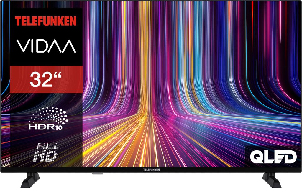 Telefunken QLED Fernseher 32 Zoll Smart TV VIDAA QF32VP750S Full HD Fernseher HDR TV Triple-Tuner