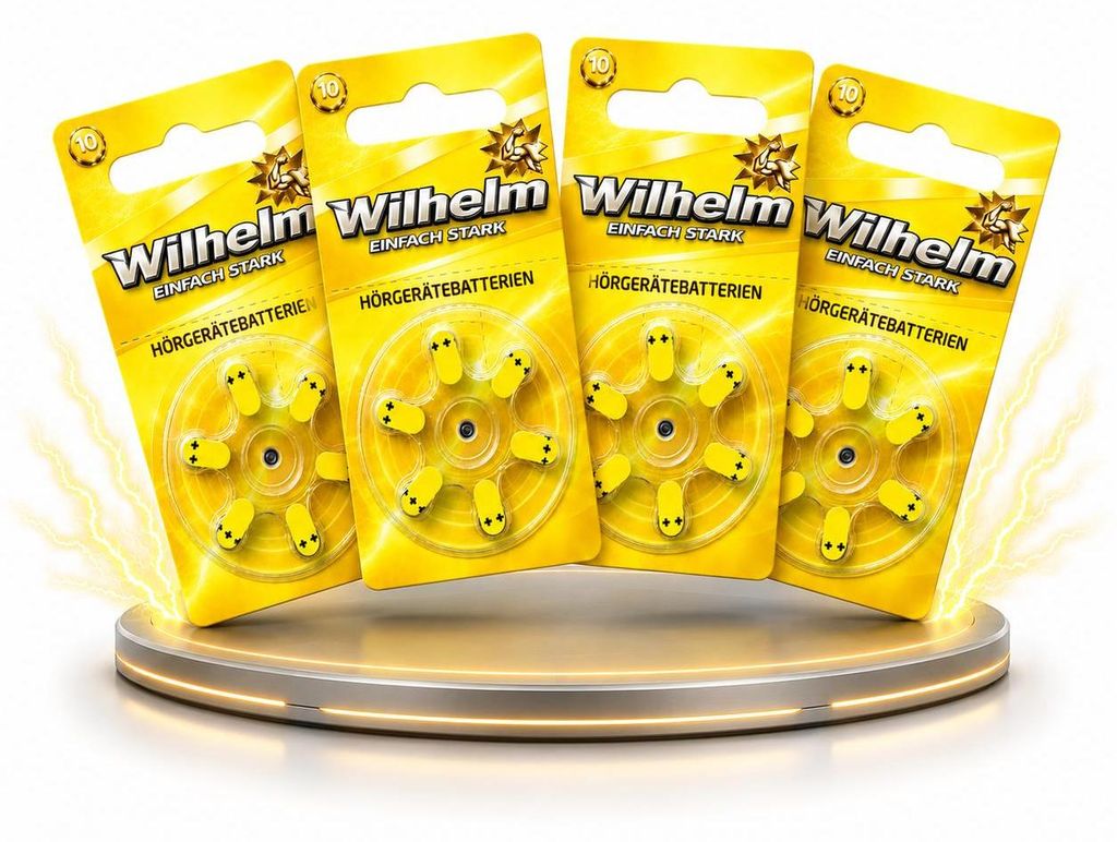 24 x WILHELM Hörgerätebatterien Typ 10 gelb Produktbild  KI-generiertes Bild