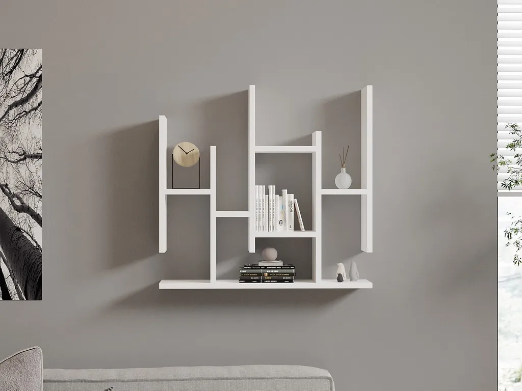 Étagère Blanche 70 cm Skye Decor Flower avec Compartiments Asymétriques - 5
