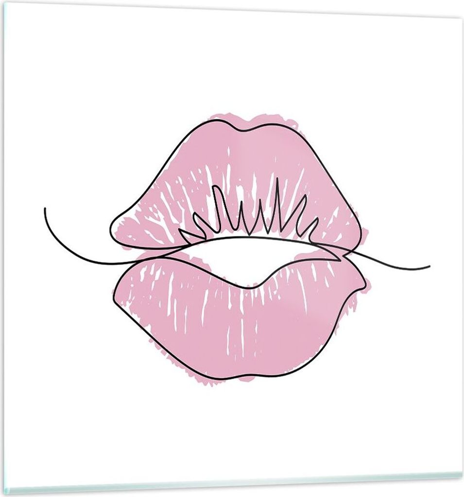 Bilder auf glas - Einteilig - Mund Bild Modern - 50x50cm - Glasbilder - Wandbilder - Bilder - zum Aufhängen bereit - Wanddekoration aus Glas - Gla...