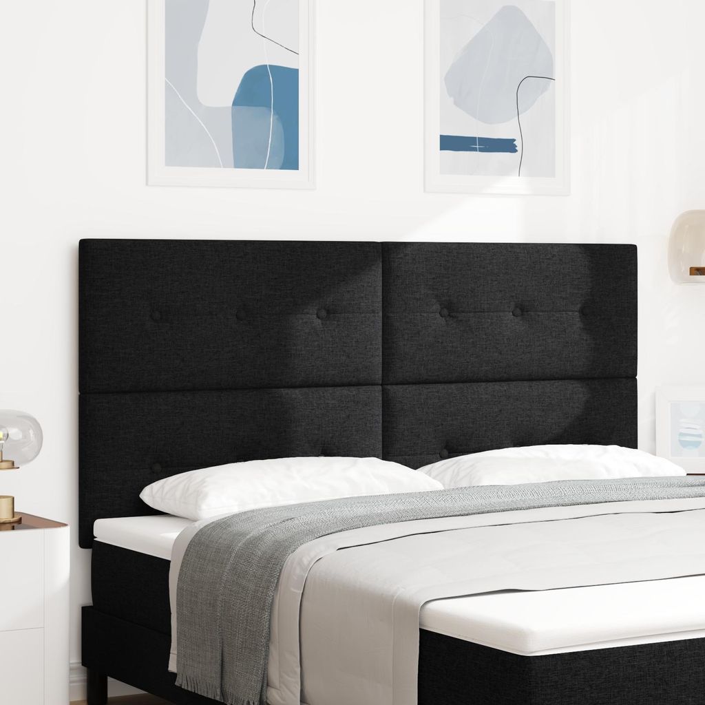 Eleganten-Stil LED Kopfteil Schwarz 90 cm Stoff - Kopfteile DE38096