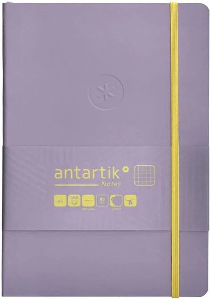Carnet A5 à élastique quadrillé 80 pages violet et jaune pour notes