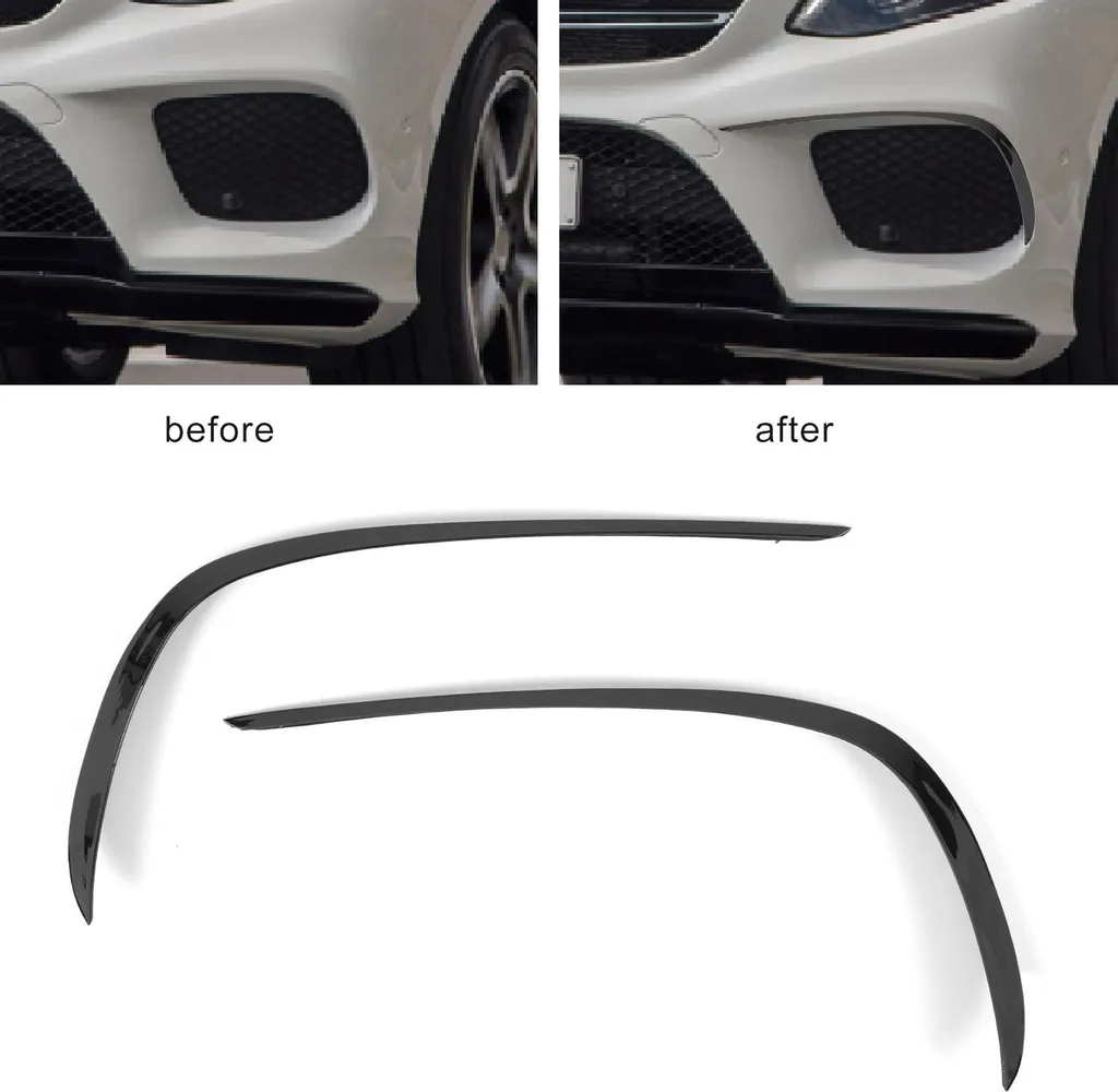 Lames de Spoiler Avant Noir Brillant Résistant pour Mercedes GLE W166 AMG