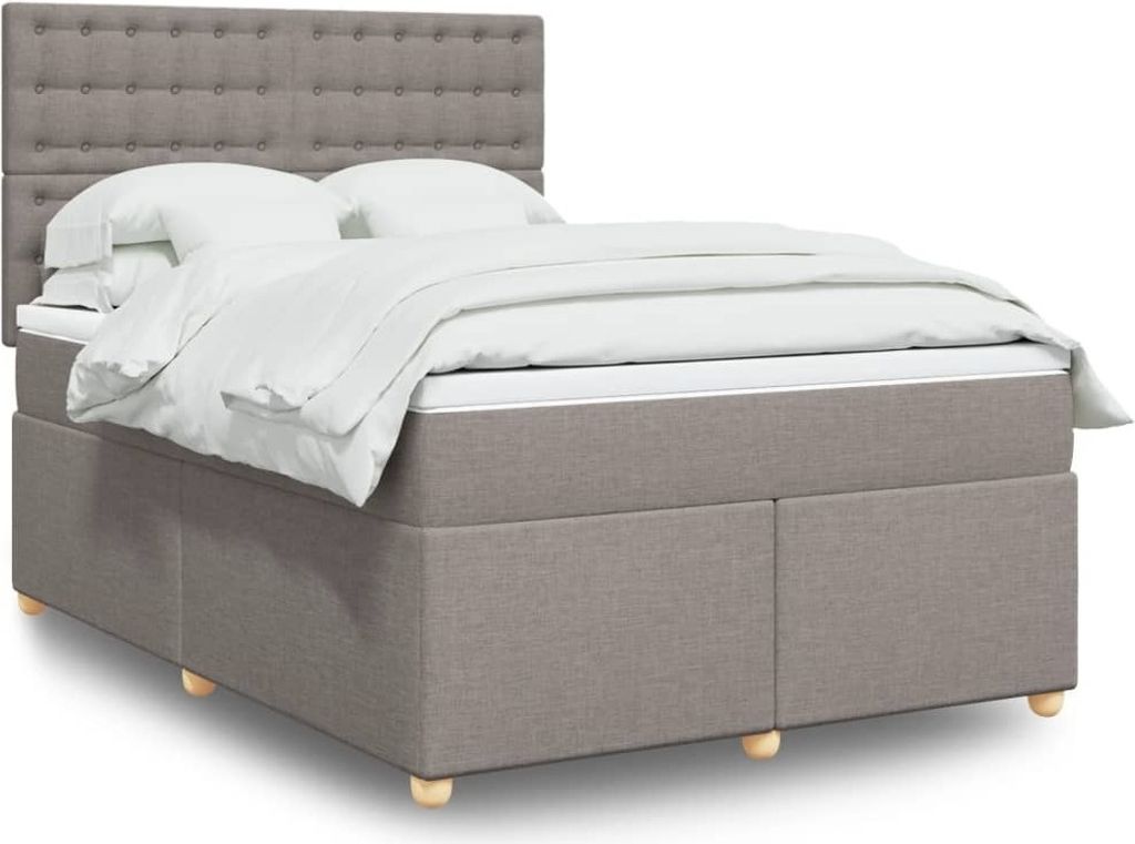 Maison Exclusive - Boxspringbett mit Matratze Taupe 140x200 cm Stoff