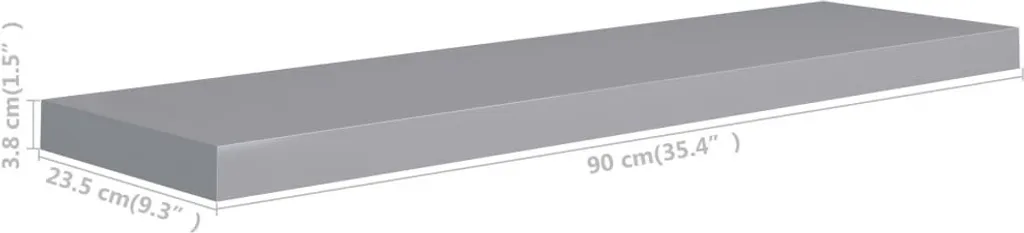 Mensola a Scomparsa Grigio 90x23.5cm | Arredo Moderno The Living Store - 7