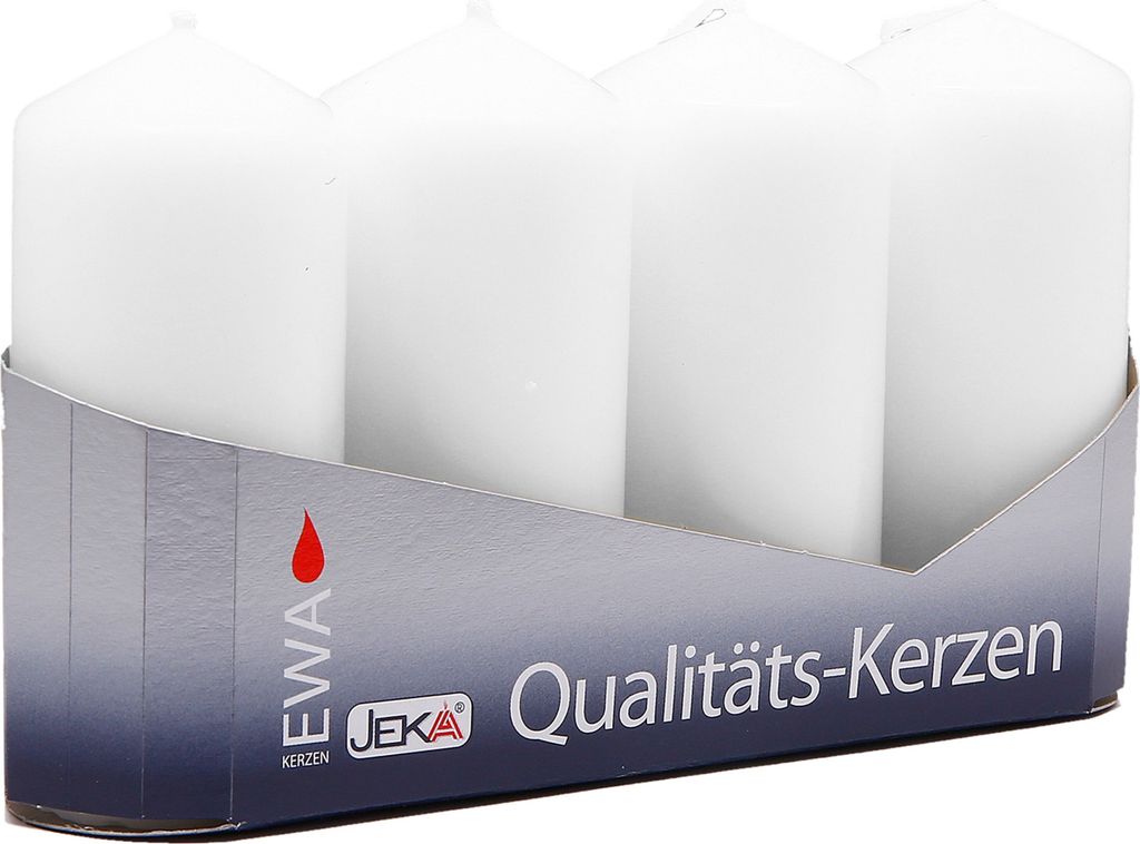 EWA Stumpenkerzen schmal 4er Pack - Weiß Produktbild 