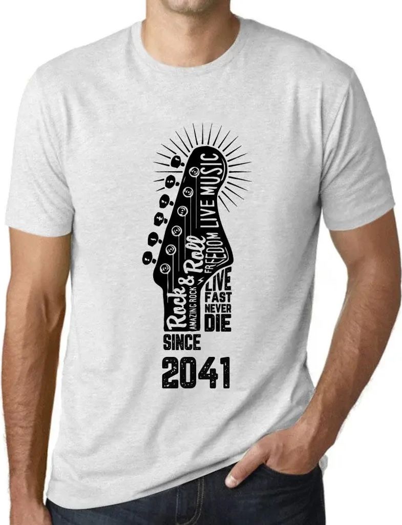 Herren Grafik T-Shirt Lebe schnell stirb nie Gitarre und Rock & Roll seit 2041 – Live Fast, Never Die Guitar and Rock & Roll Since 2041