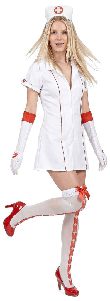 y Krankenschwesterkostüm für Damen weiss-rot M / L Produktbild 