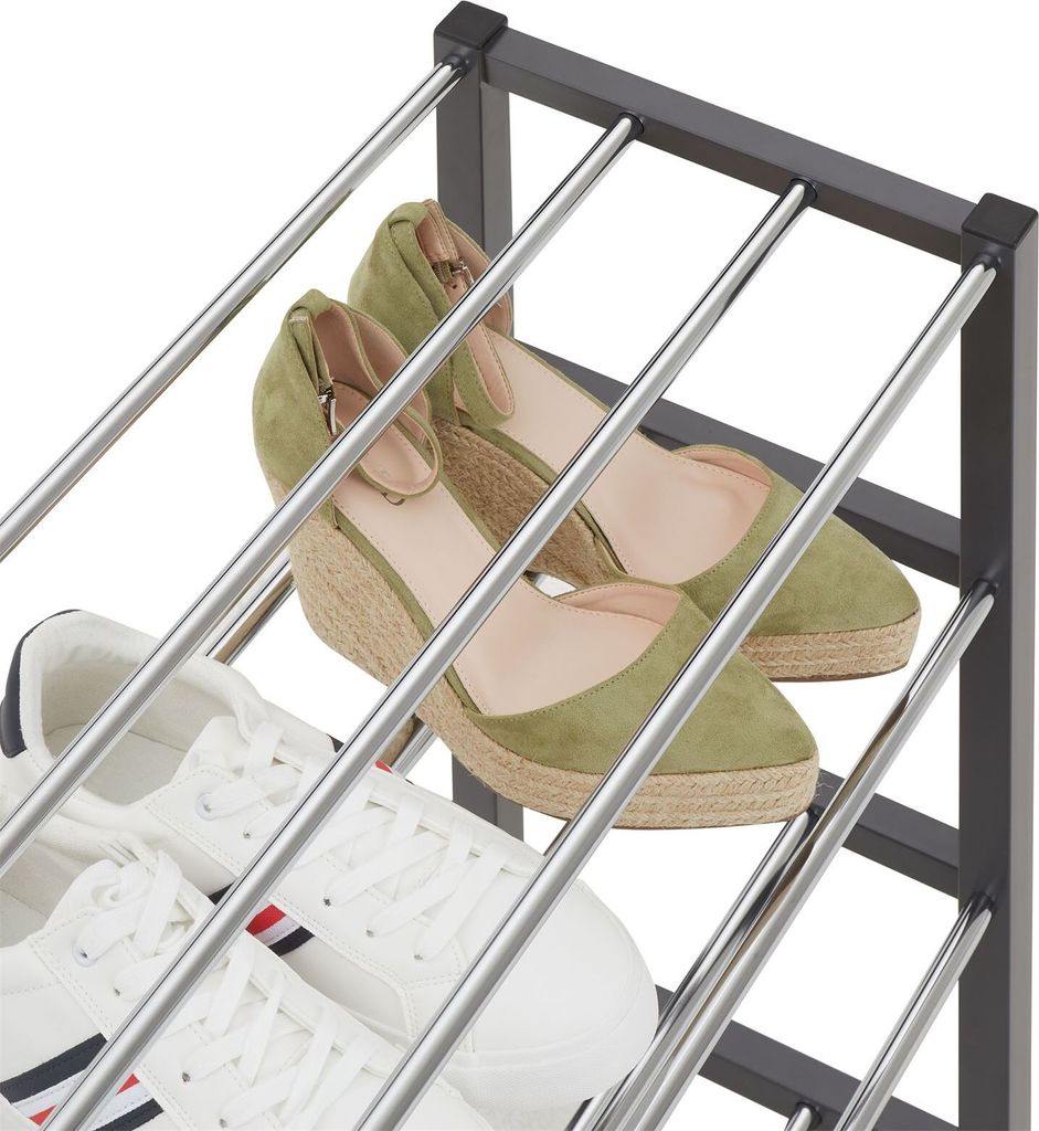 Schuhregal DUBLIN mit 4 Ablagen in grau. Robustes Produktbild 3
