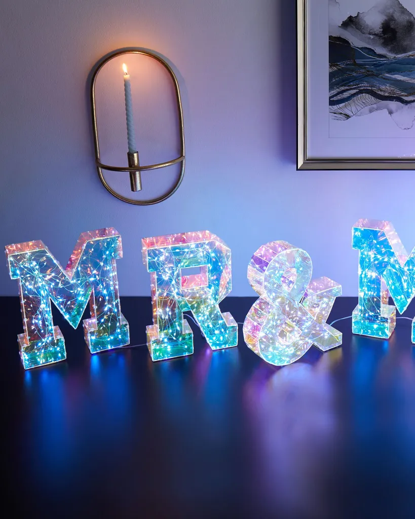 Décoration de Table Lumineuse Mr & Mrs LED Multicolore USB Beliani - 2
