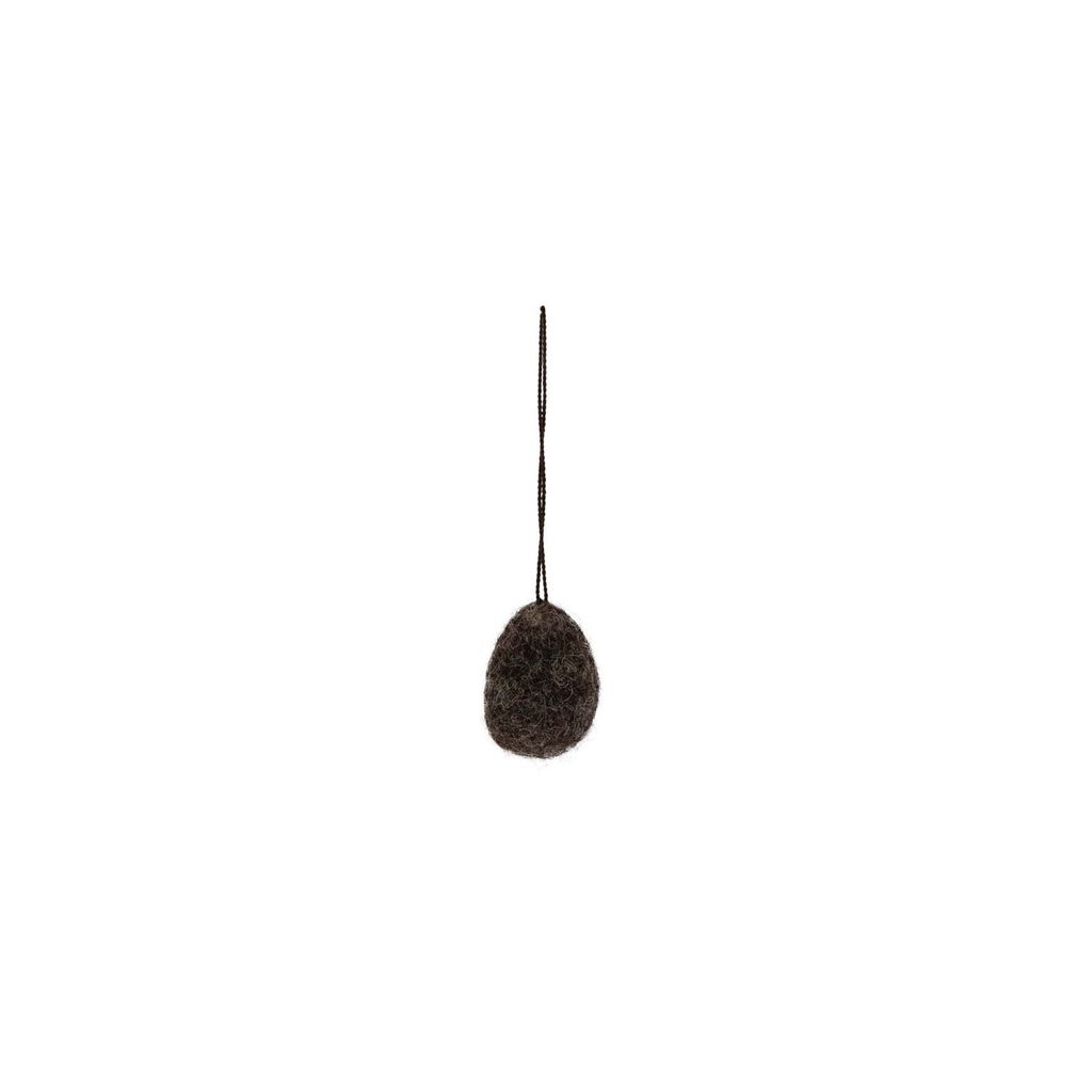Ullas Osterei aus Filz - dunkelbraun: small