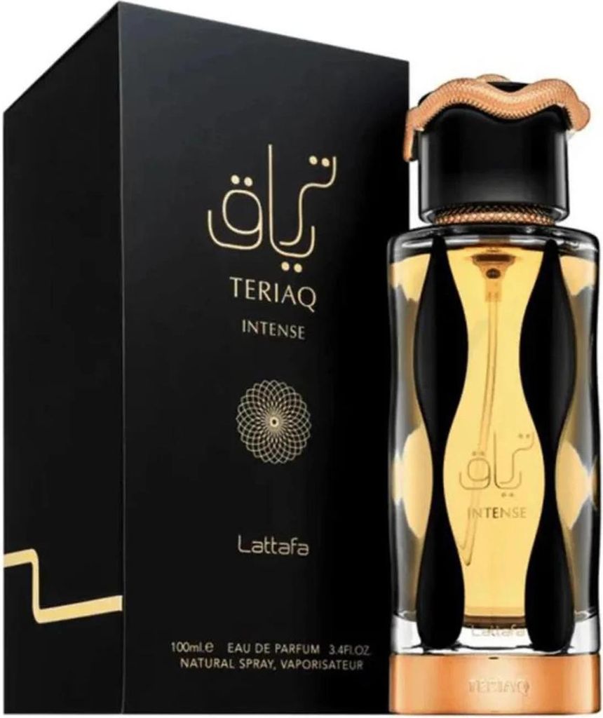 A perfume bottle and its box are displayed against a white background.