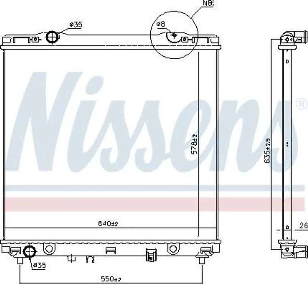 Radiateur Moteur NISSENS 66773 Stop Surchauffe Kia Sorento 253103E150