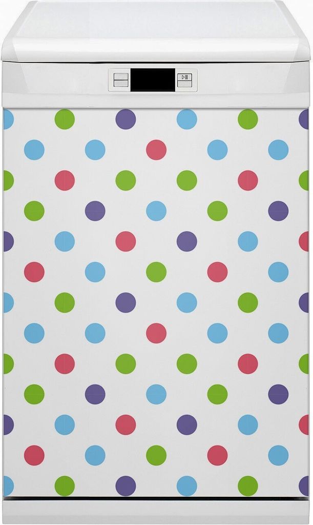 Magnete Dekorative Magnet Folie für Geschirrspüler 45x80 cm Küche - Farbige Punkte
