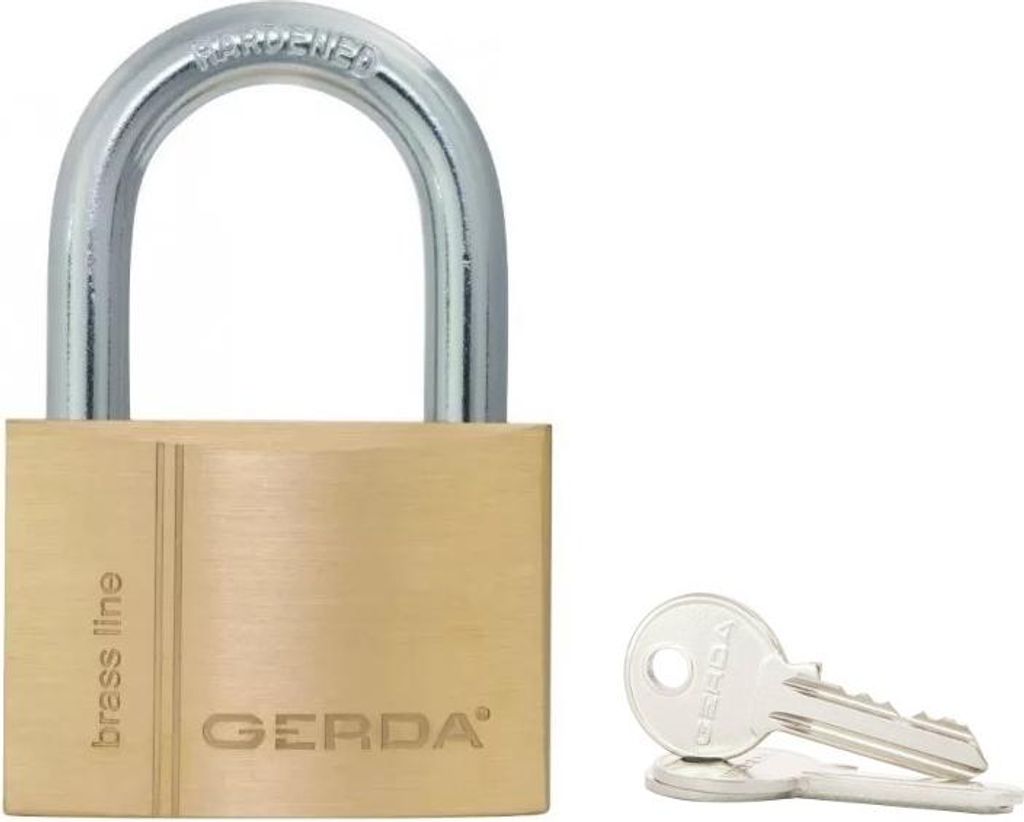 GERDA BRASS LINE S20 Bügelvorhängeschloss, Messing Produktbild 