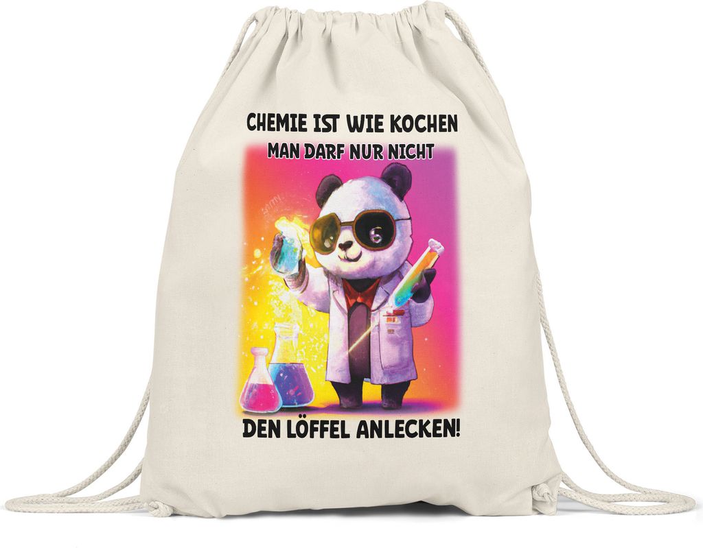 Chemie Ist Wie Kochen Man Darf Nur Nicht Den Löffel Anlecken Turnbeutel Gymsack Chemiker Periodensystem Experiment