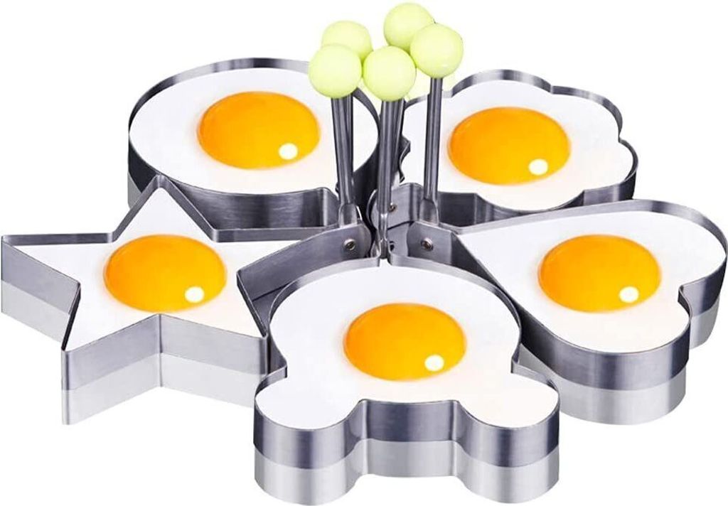 Herzkuchenform 5 Stück Omelett Mold aus Edelstahl,Ei Rings Fried Egg Ringe