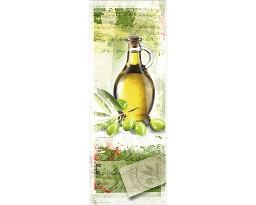 Wandbild aus Glas Serie Antipasti I, mediterranes Motiv, 30x80 cm Hochkant