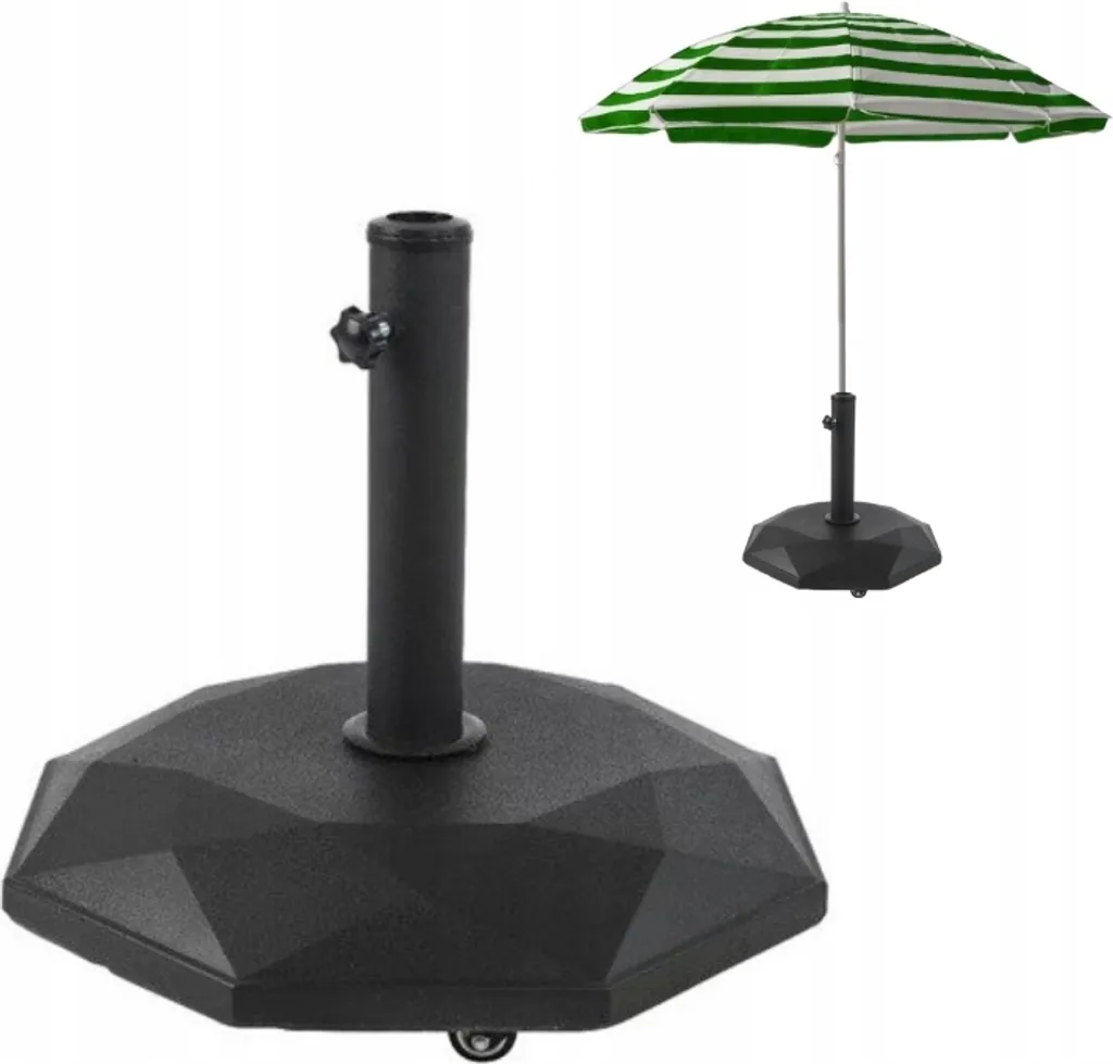 Support de parasol rectangulaire noir 48x34 cm pour balcon et terrasse