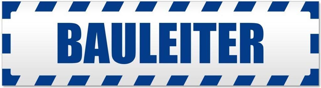 Kiwistar Bauleiter gestreift Magnetschild Schild magnetisch - 20cm Verkehrsblau - Magnetfolie für Auto PKW Kfz