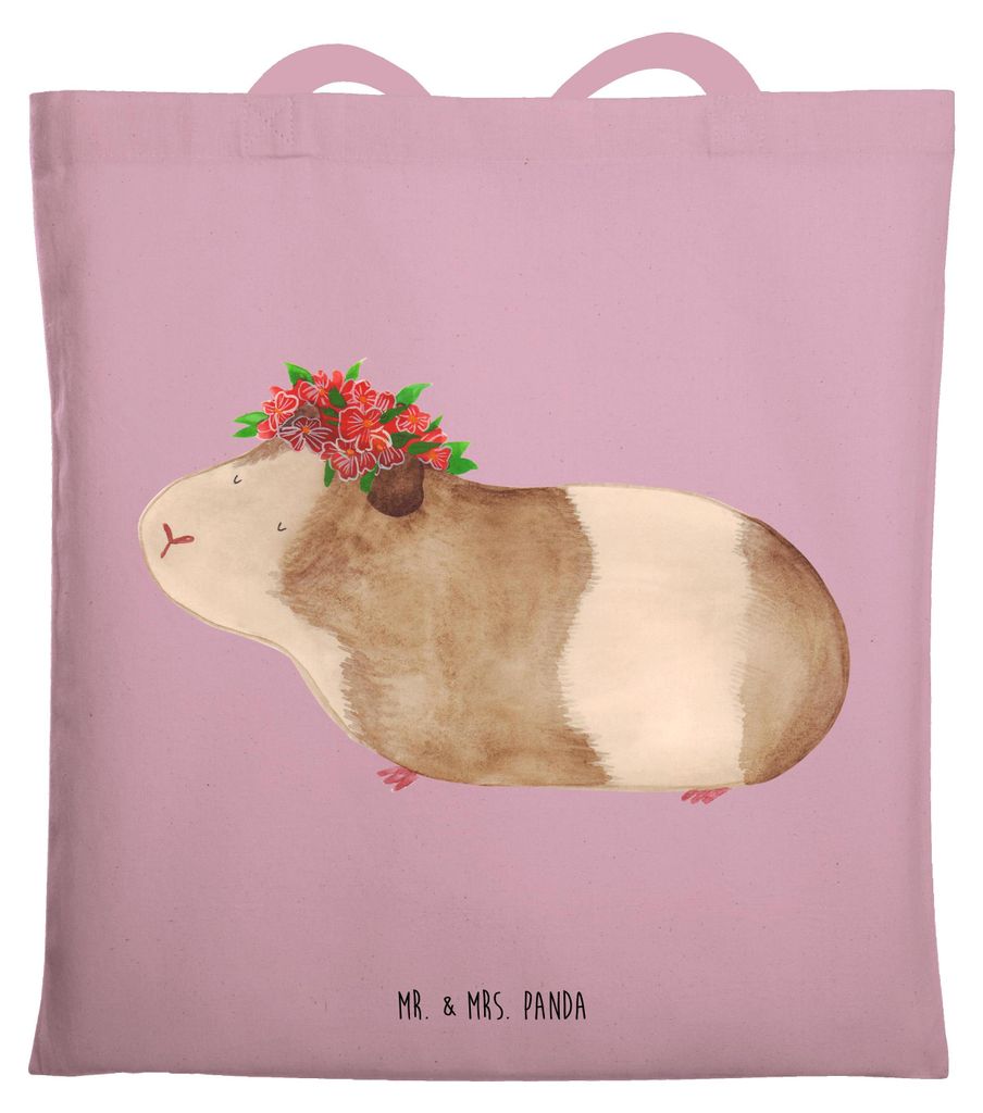 Mr. & Mrs. Panda Jutebeutel Meerschweinchen Weisheit - Rosa Pastell - Geschenk, Tote Bag, Einkaufstasche, Motivation, Tasche, Lustige Sprüche, Rea...