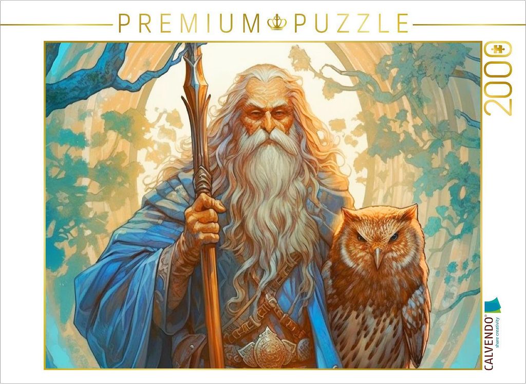 CALVENDO Puzzle Keltischer Magier | 2000 Teile Lege-Größe 90x67cm Foto-Puzzle für glückliche Stunden