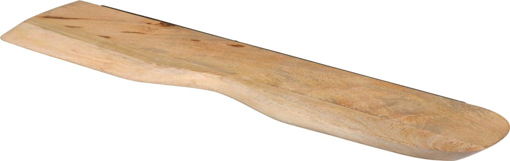 Wandboard Liora | Mangoholz massiv | Farbe: Natur/Rau | 100x20 cm | 35 mm Starkes Regal/Steckboard | Baumkante | gegenläufig abgeschrägte Kanten