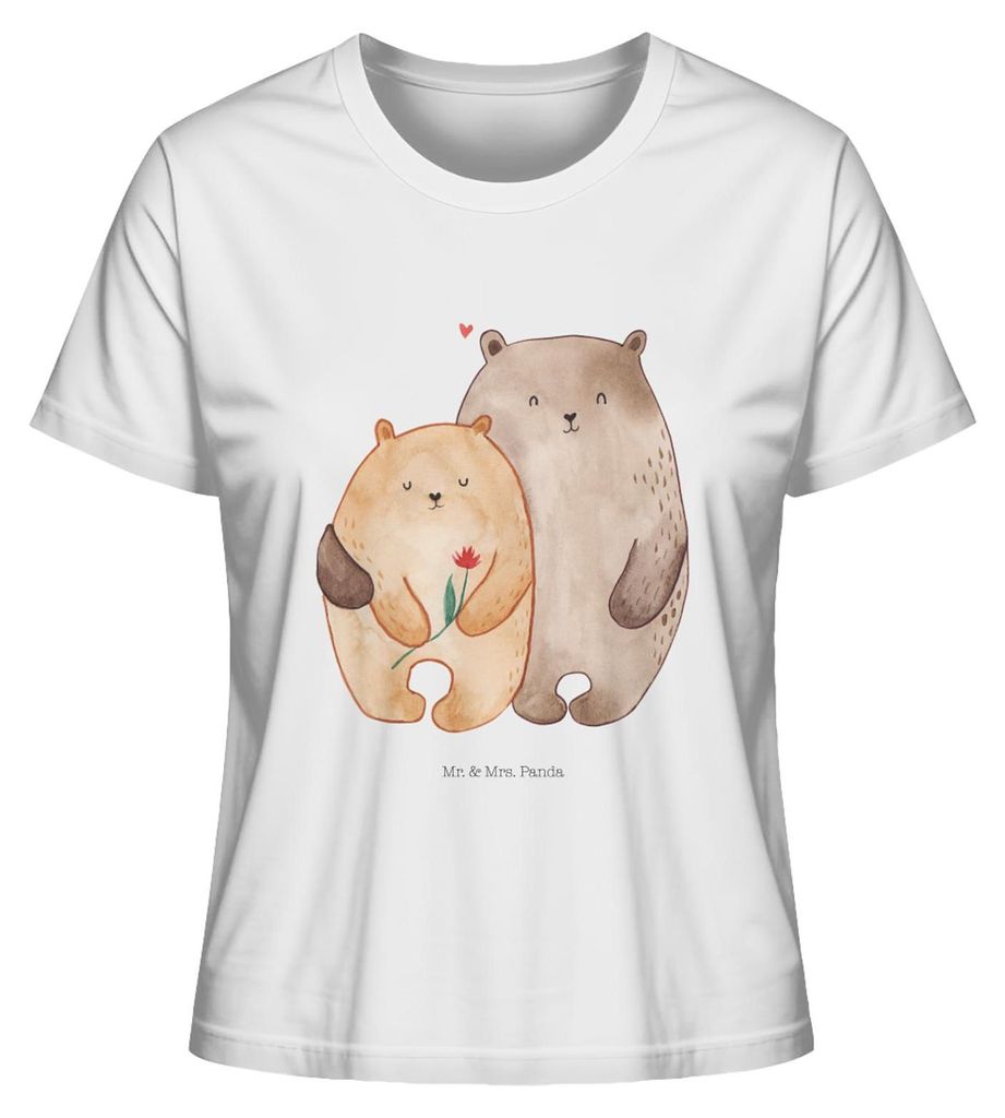 Mr. & Mrs. Panda Shirt Damen Bären Liebe Größe S - Weiß - Geschenk, Umarmen, Freundin, Oberteil, Verknallt, Frauen T-Shirt, Basic, für, Hochze...