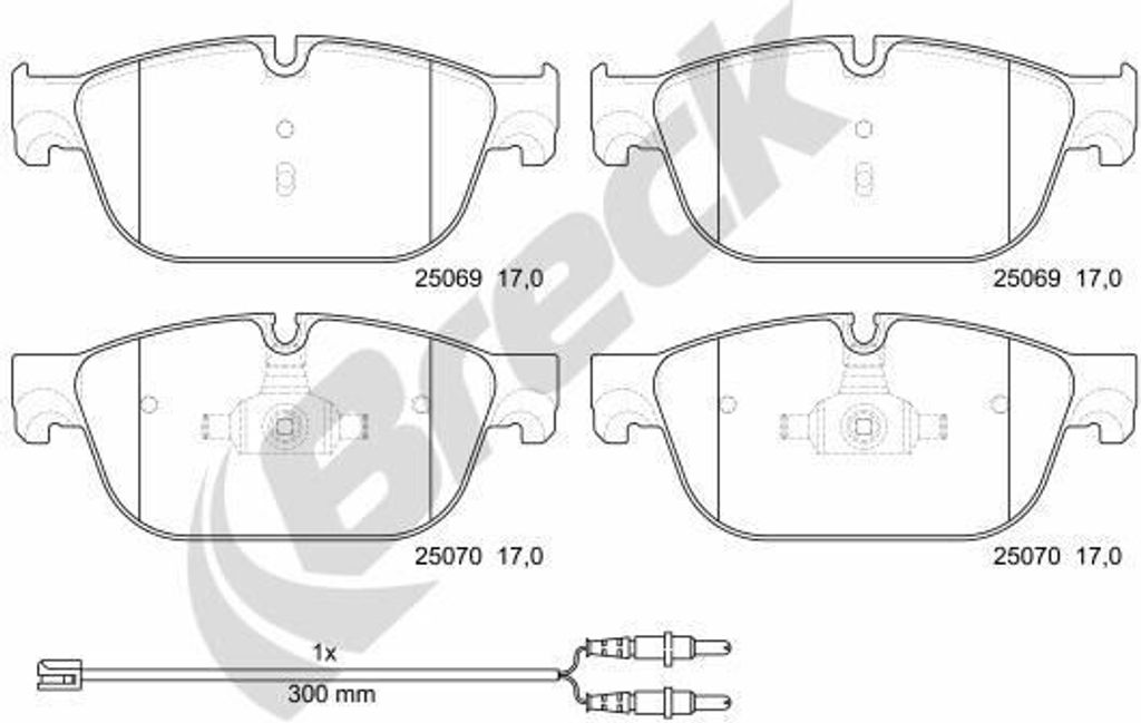BRECK Bremsbeläge Satz Vorne Bremsklötze passend für PEUGEOT 508 SW I (8E) 308 I Schrägheck (4A, 4C) 308 CC (4B) RCZ Coupe 508 I (8D) Limousine...