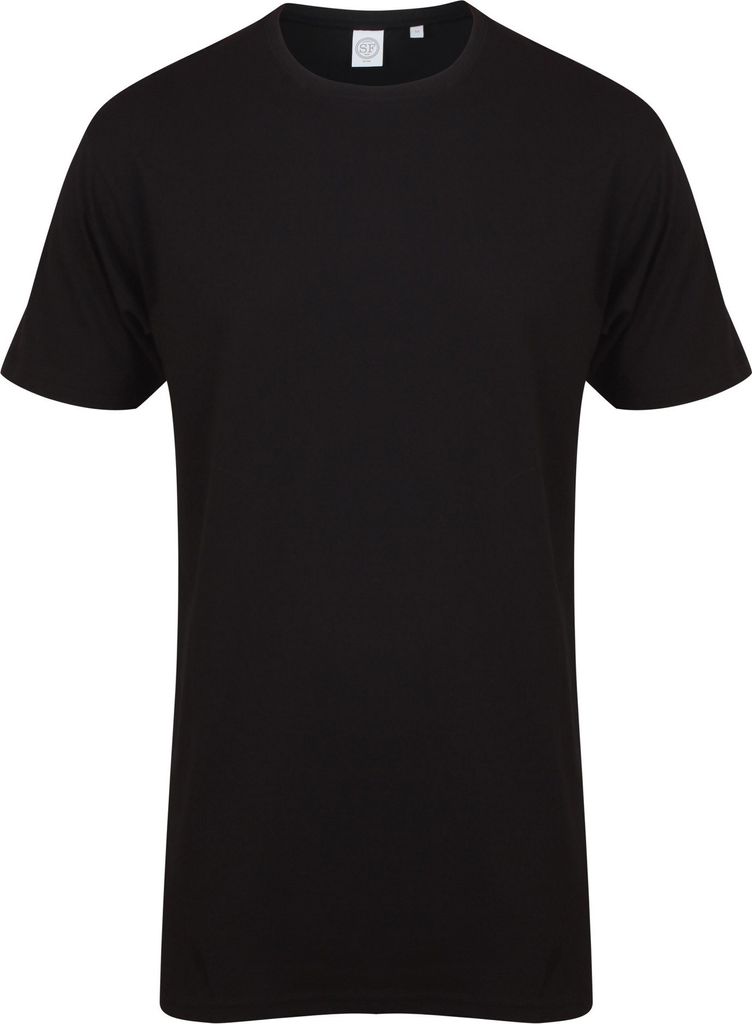 Skinnifit Herren Longline T-Shirt RW5293 (L) (Schwarz)