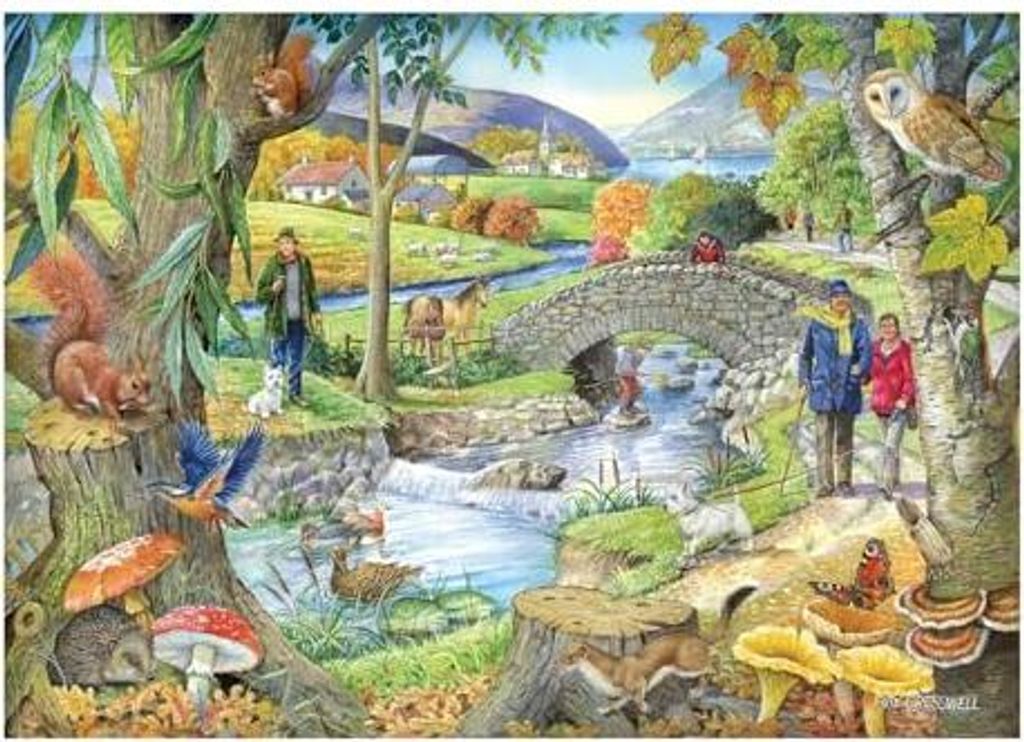 House of Puzzles Puzzle XXL - Flussspaziergang - 250 Teile - großes Puzzle