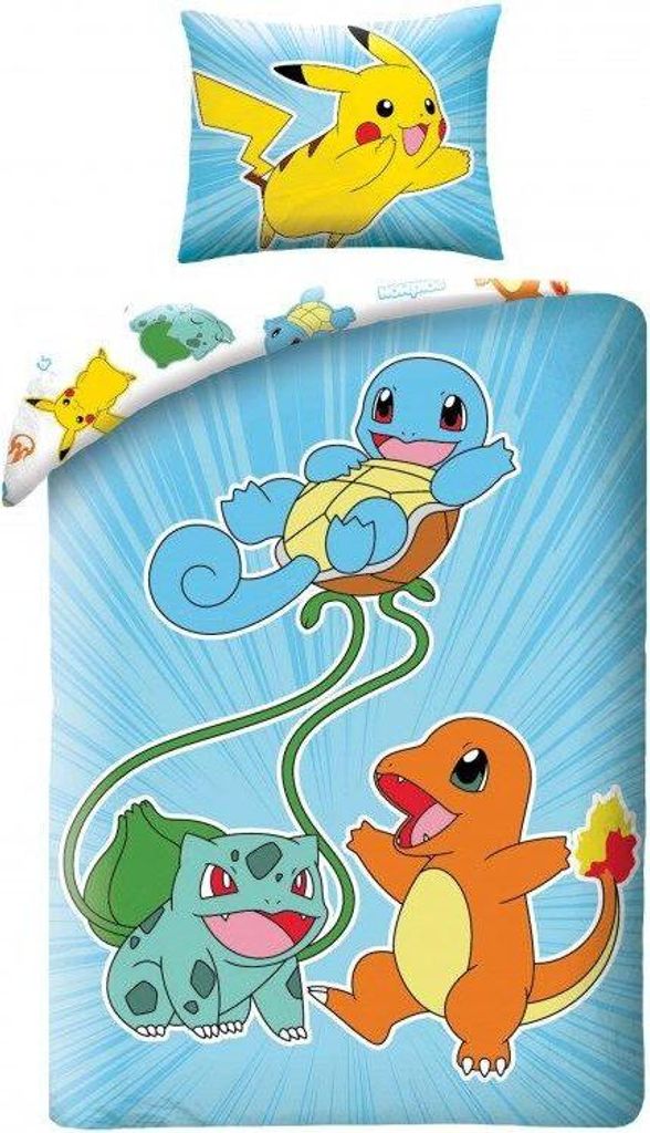 Pokemon Squirtle Dekbedovertrek 140 x 200 cm (70 x 90 cm) Productafbeelding 