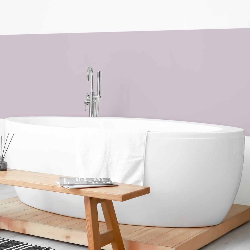 Wandverkleidung Bad mit Motiv selbstklebend - 0.61 mm Wandpaneel matt wasserfest Design rosa Unifarben Badrückwand fugenlos 150x50 cm