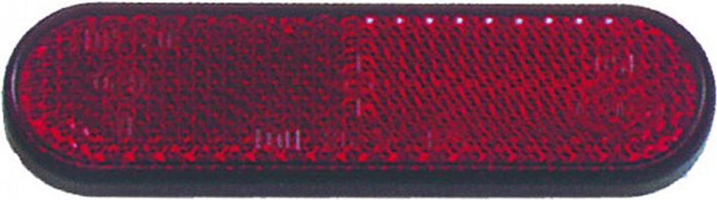 Reflektor Classic abgerundet rot mit Rand