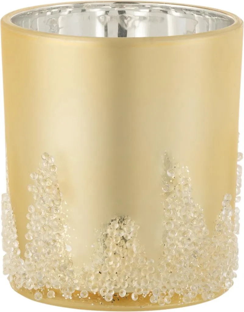 Porte-bougie Or mat J-Line Sucre Ø 9 cm pour protéger vos meubles chic