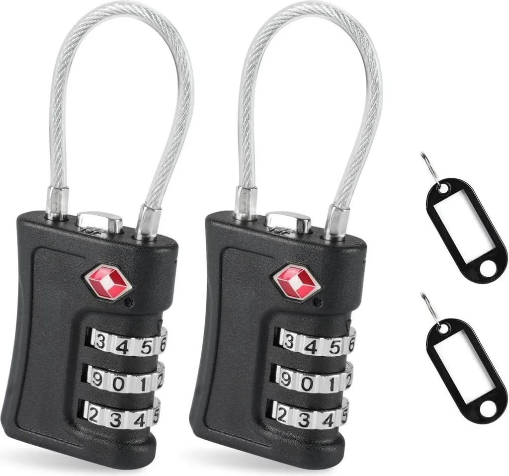 Serrure TSA anti-vol à 3 chiffres pour sécuriser vos valises - Pack de 2 - 8