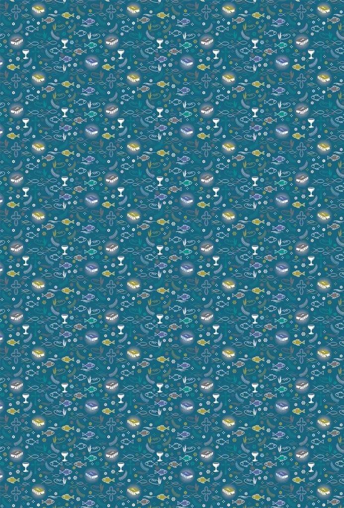 Heyda 204772607 Carton à motifs Communion turquoise A4 21x31cm