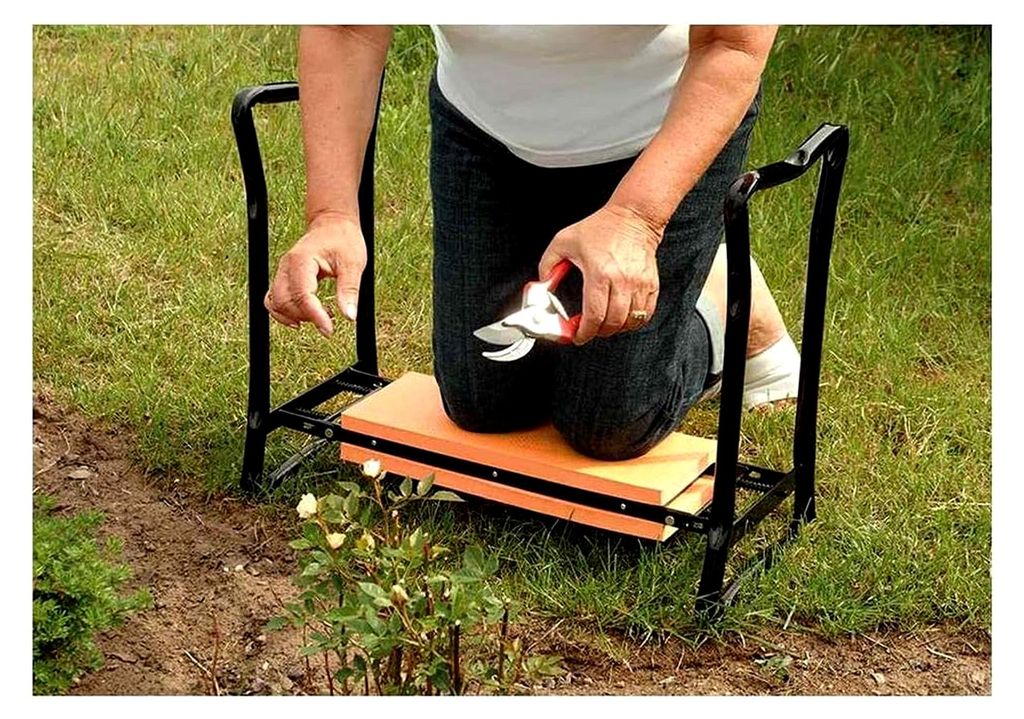 Knie- und Sitzbank Classic, Schwarz, 60 x 28 x 47 cm