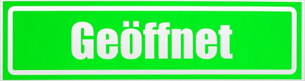 Kiwistar Geöffnet invertiert Magnetschild Schild magnetisch - 30cm Neongrün - Magnetfolie für Auto PKW Kfz