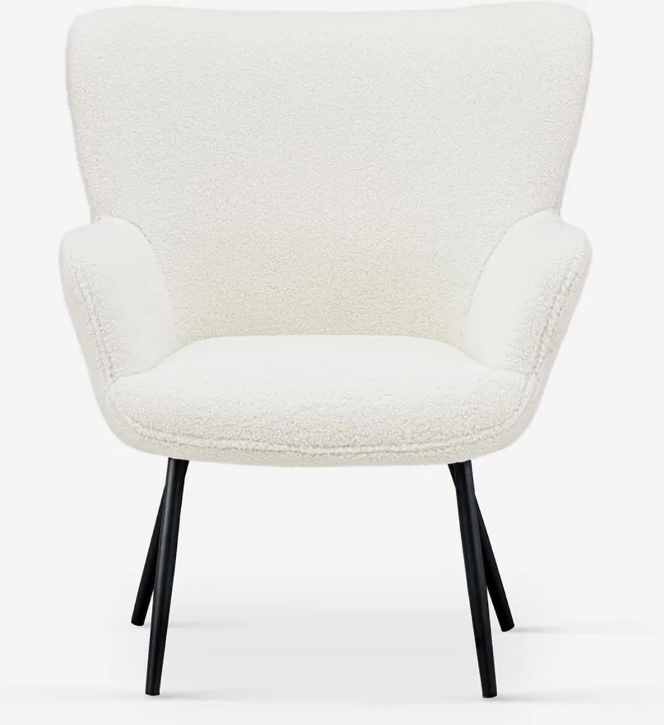 Fauteuil salon moderne bouclé blanc Womb : fauteuil ergonomique